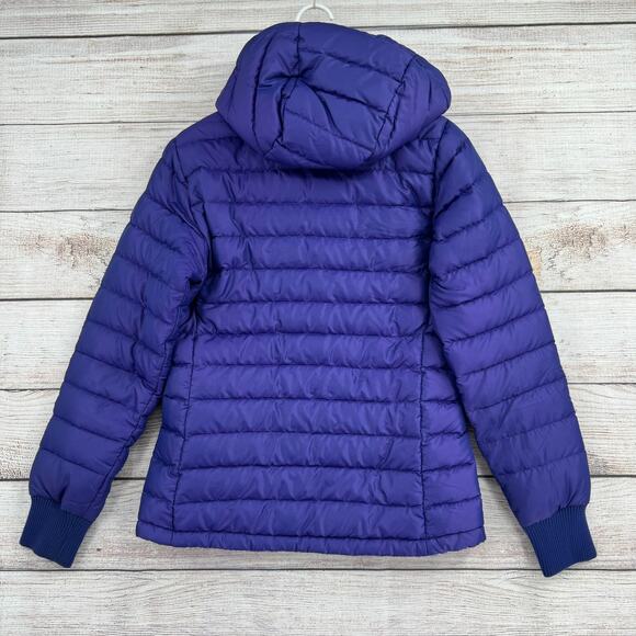 The North Face Goose Down 600 Puffer Jacket Womens Small Purple Hooded - Picture 2 of 13